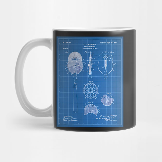 Ophthalmoscope Patent - Optometrist Eye Doctors Office Art - Blueprint by patentpress